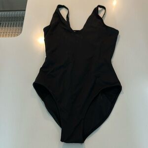 T3 plunging V-neck two strap one piece swimsuit